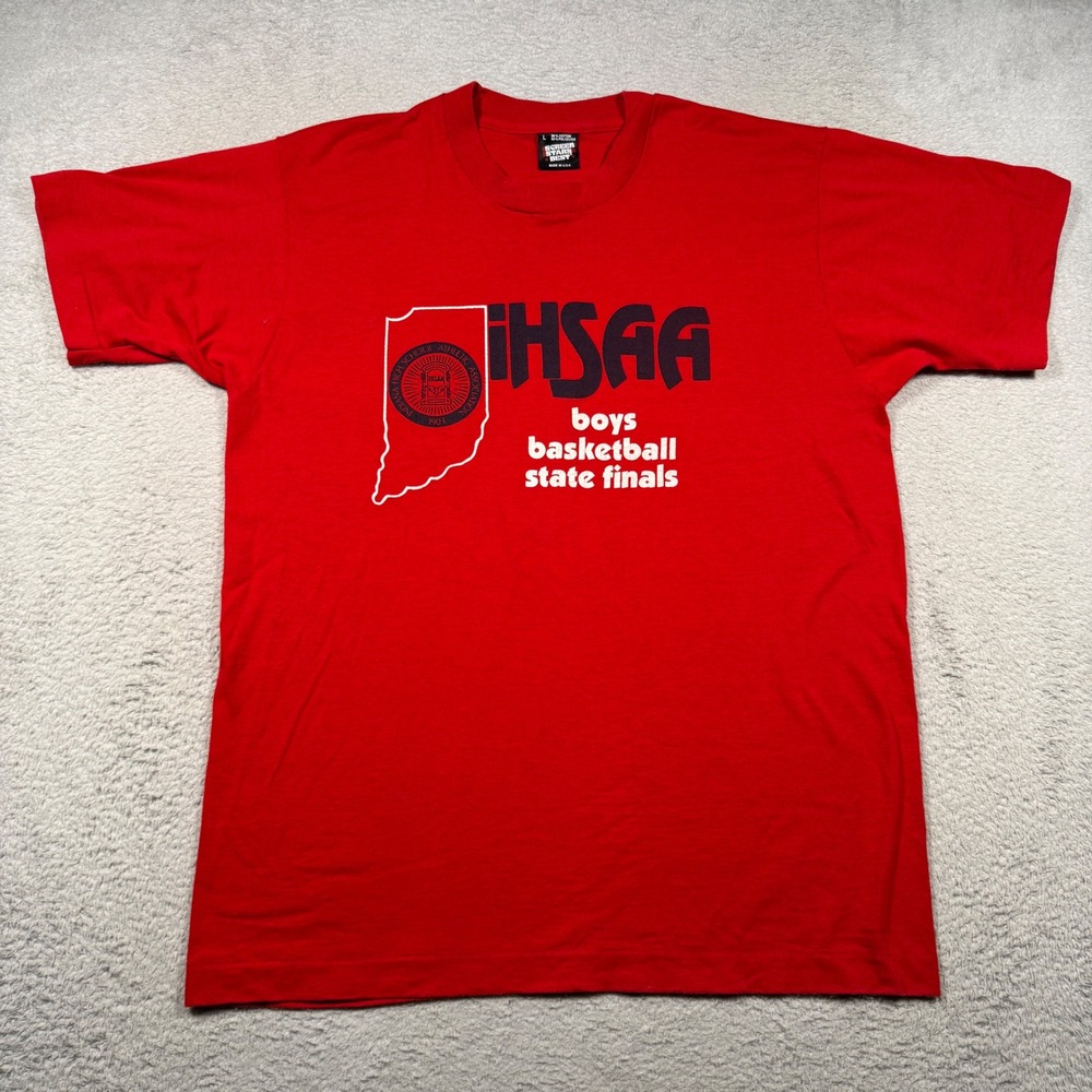 Vintage 80s Screen Stars IHSAA Indiana Basketball State Finals Tee Single Stitch